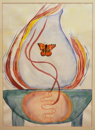 Sravana | aquarel | 60 x 80 | lijst met glasplaat